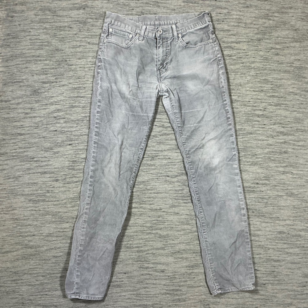Levis 511 Slim Fit Corduroy Pants Mens 32x32 Grey Fine Wale Cords‎ 5 Pocket